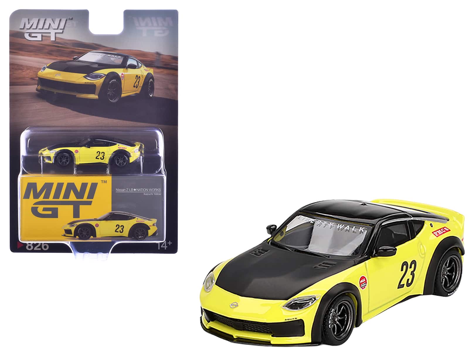 "True Scale Miniatures - Nissan Z ""LB-Nation Works"" #23 Ikazuchi Yellow with Black Hood and Top Limited Edition 1/64 Diecast Model Car by Mini GT" price history on PriceWatchPro