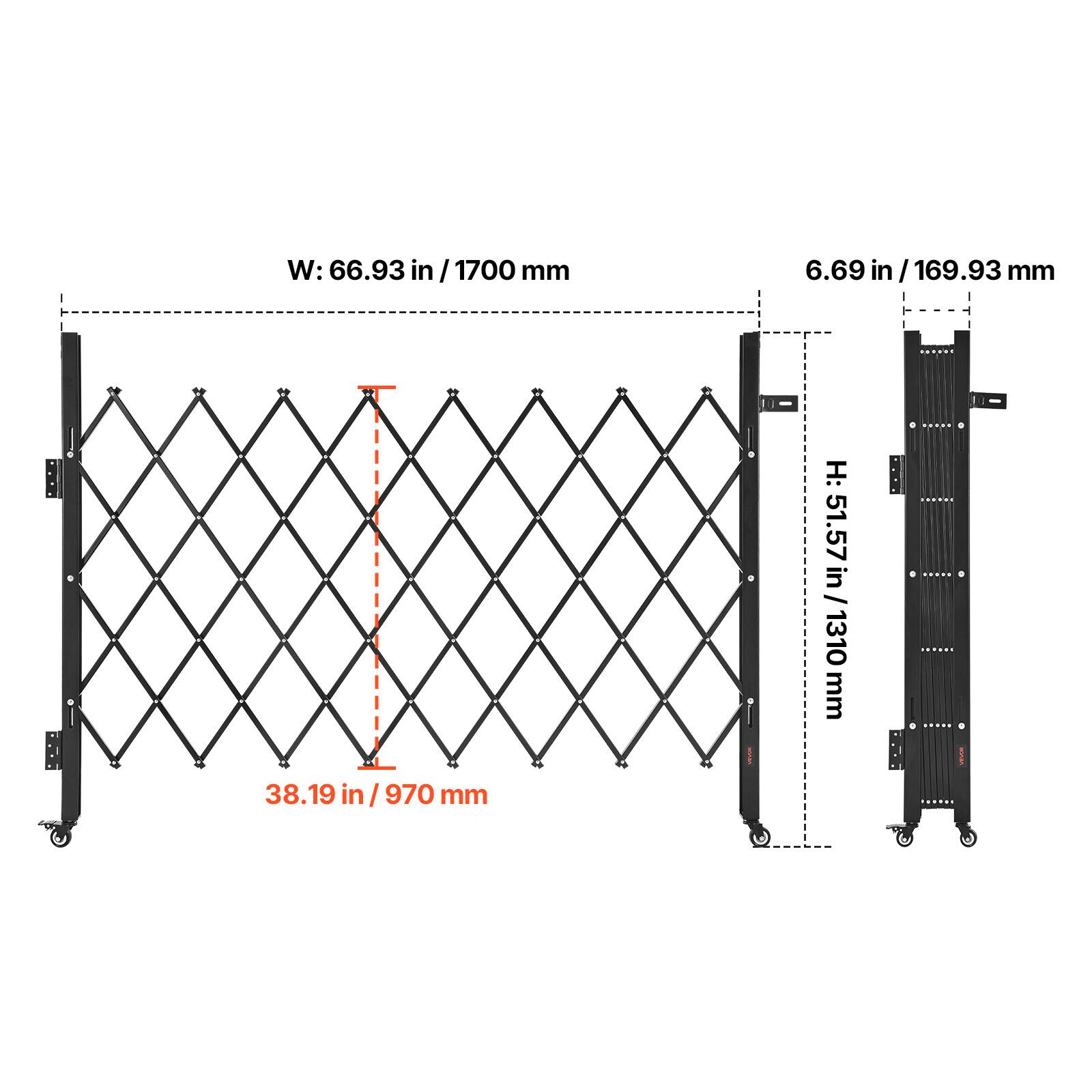 W: 66.93 in / 1700 mm  
H: 51.57 in / 1310 mm  
6.69 in / 169.93 mm  
38.19 in / 970 mm