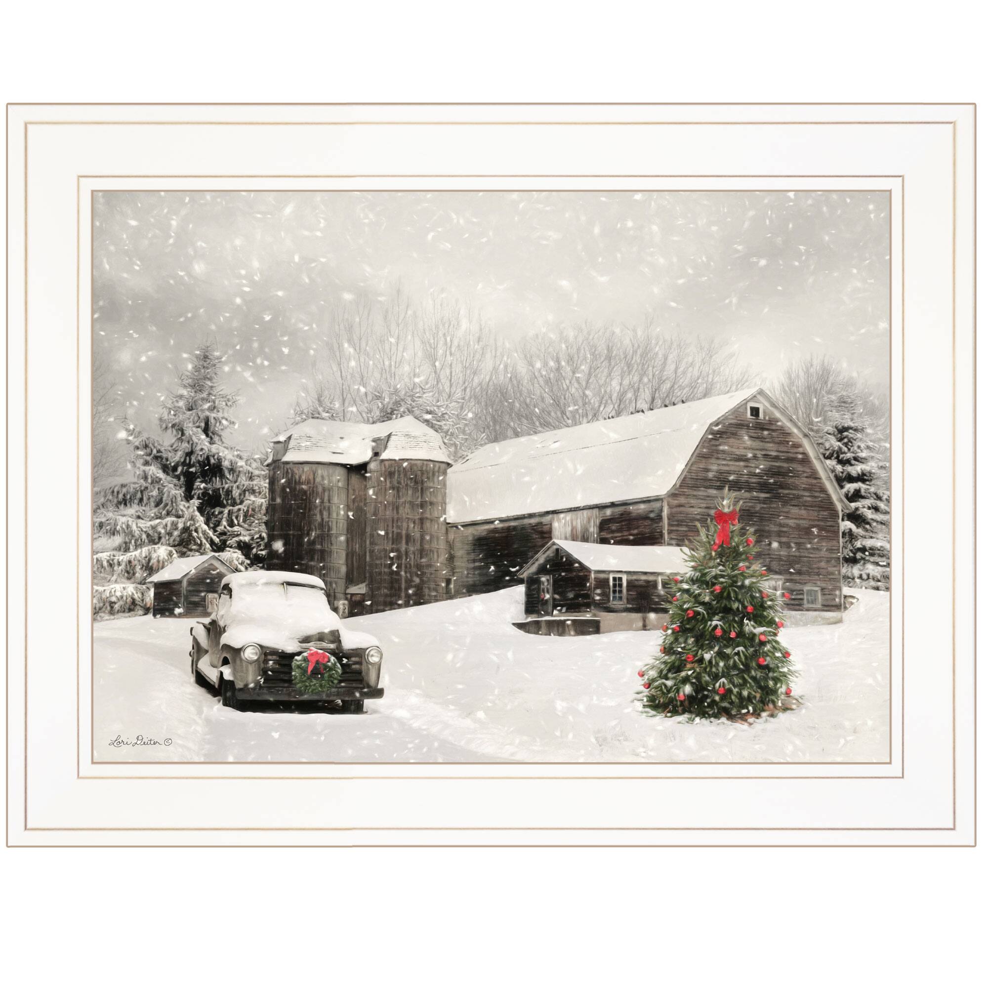 Front. TinyHomie - Decor 4U Farmhouse Christmas Framed Wall Art Lori Deiter - white.