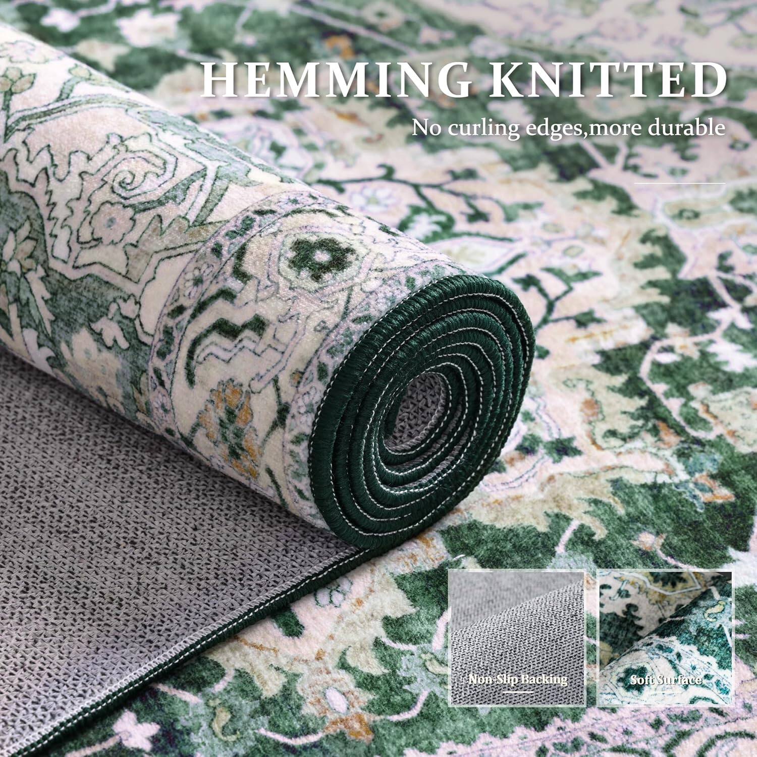 HEMMING KNITTED  
No curling edges, more durable  

Non Slip Backing  
Soft Surface