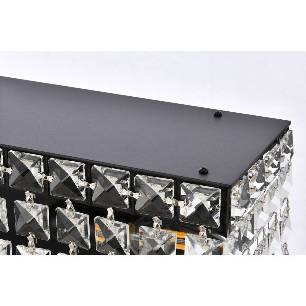 Left. Elegant Lighting - Maxime 18 Inch Black Wall Sconce - Black And Clear.