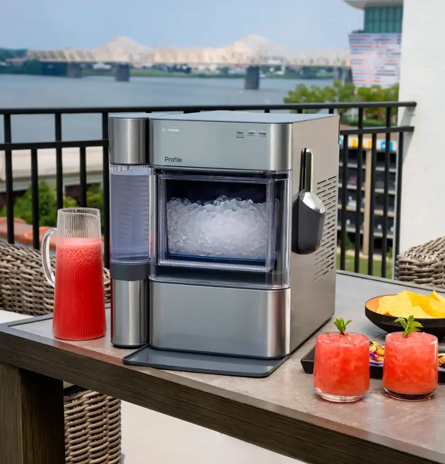 Alt View 22. GE Profile - Opal 2.0 Ultra Nugget Ice Maker with Side Tank and Scale Inhibiting Filter - Stainless Steel.