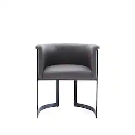 Manhattan Comfort - Corso Modern Metal Vegan Leather Dining Chair - Graphite
