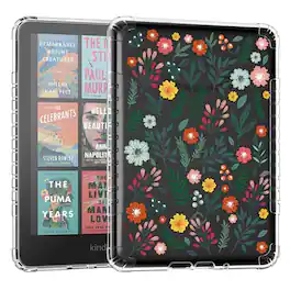 Kitcheniva - Slim Soft Flexible TPU E-Reader Back Cover Case For 7" Kindle Paperwhite (12th Gen 2024) - Clear Flowers