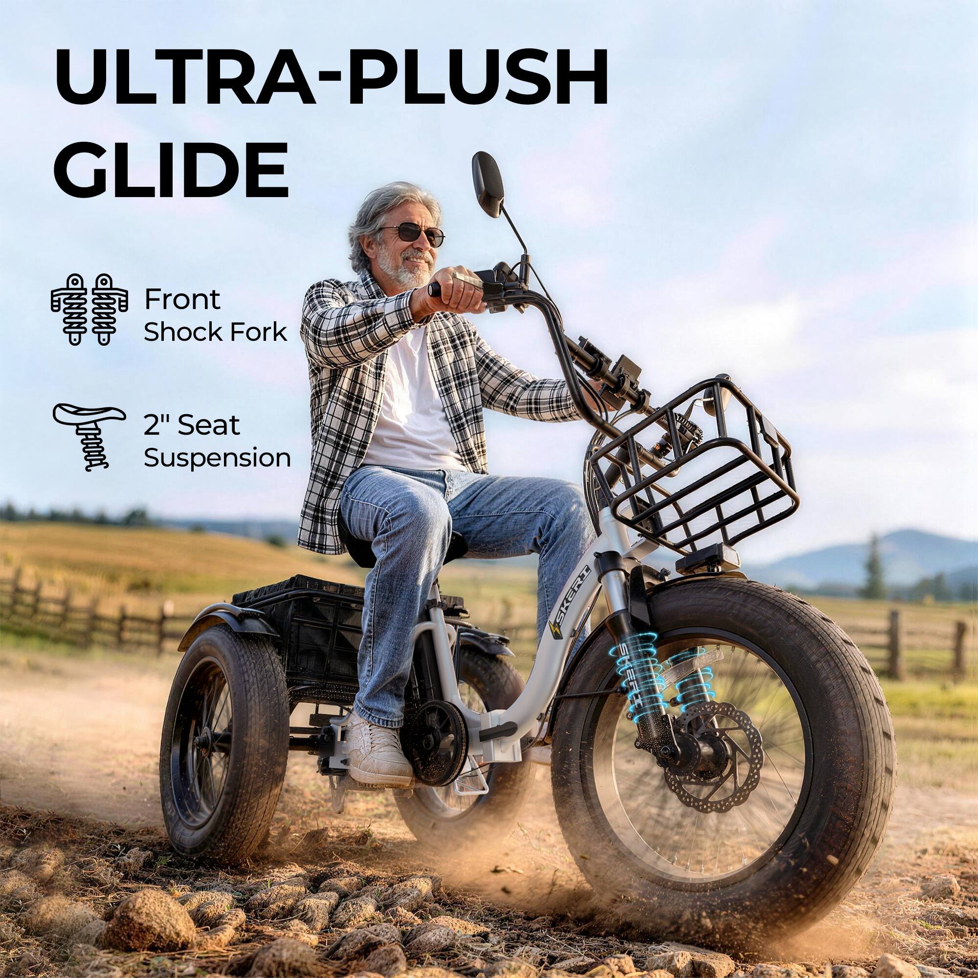 ULTRA-PLUSH GLIDE

Front Shock Fork

2" Seat Suspension