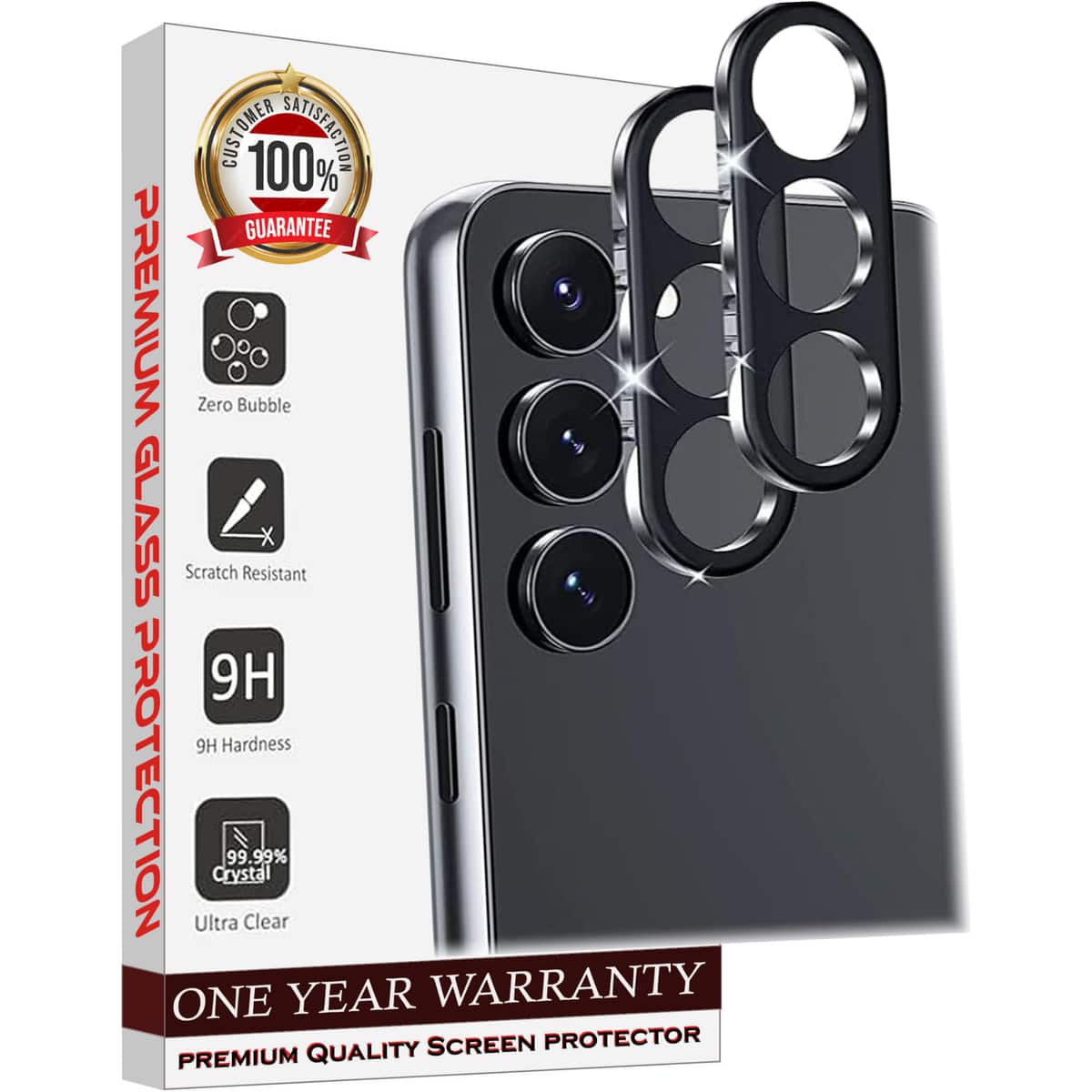 Entronix - Camera Lens Protector for Samsung Galaxy S24 - 2-Pack - Clear