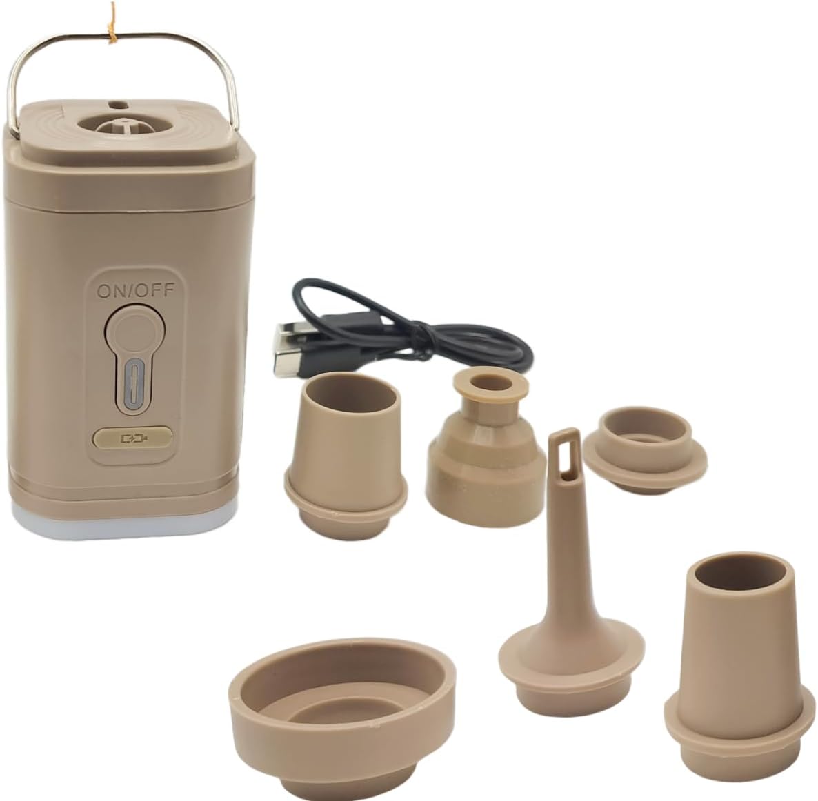 Auledio - Mini Air Pump - USB-C Rechargeable, Fast Inflation/Deflation for Pool Floats, Mattresses - Champagne