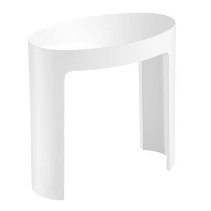 Front. Alfi - White Matte Solid Surface Resin Bathroom / Shower Stool - White.