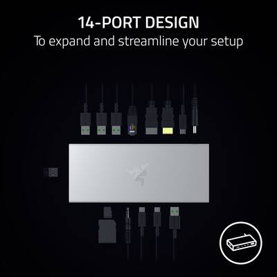 Razer USB 4 Dock Station with 14 Ports for Windows 10 or later (PC Razer USB 4 Dock Station with 14 Ports for Windows 10 or later (PC
