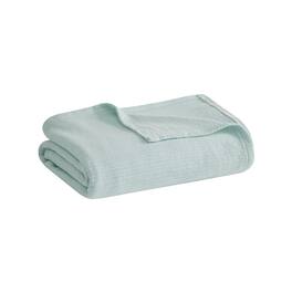 Gracie Mills - Brock Classic Lightweight Basketweave Cotton Blanket 250 GSM - Blue