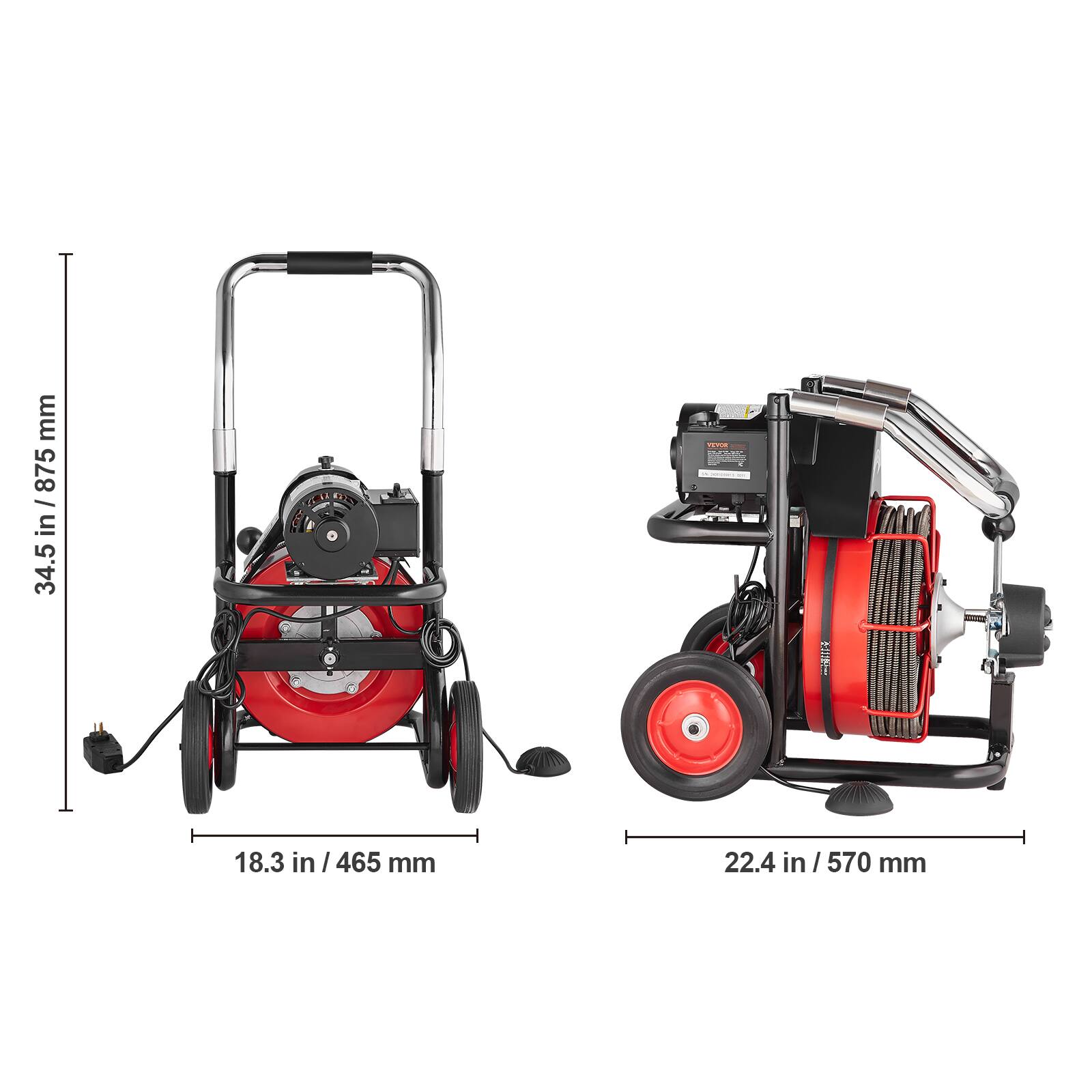 34.5 in / 875 mm
18.3 in / 465 mm
22.4 in / 570 mm