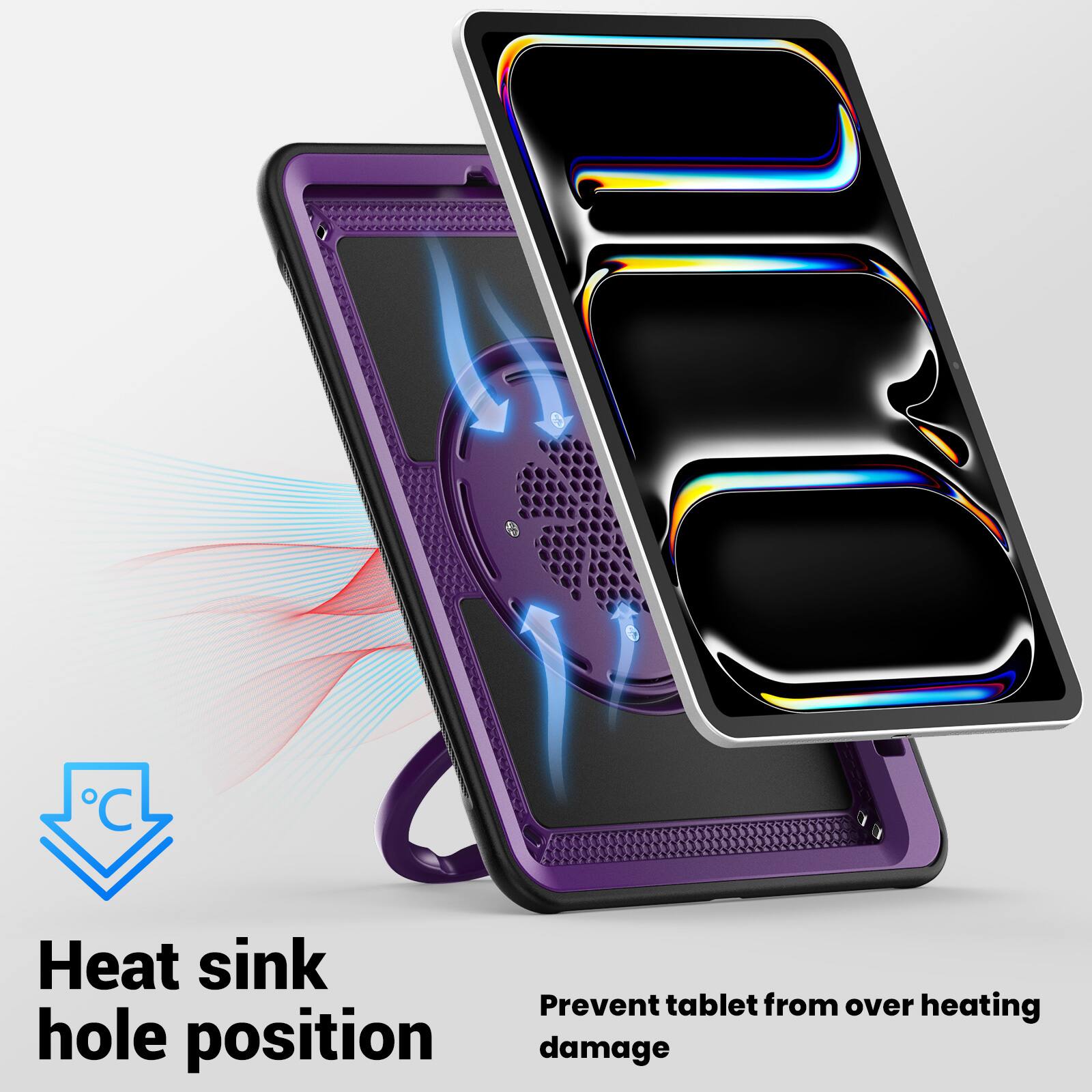 Heat sink hole position  
Prevent tablet from over heating damage