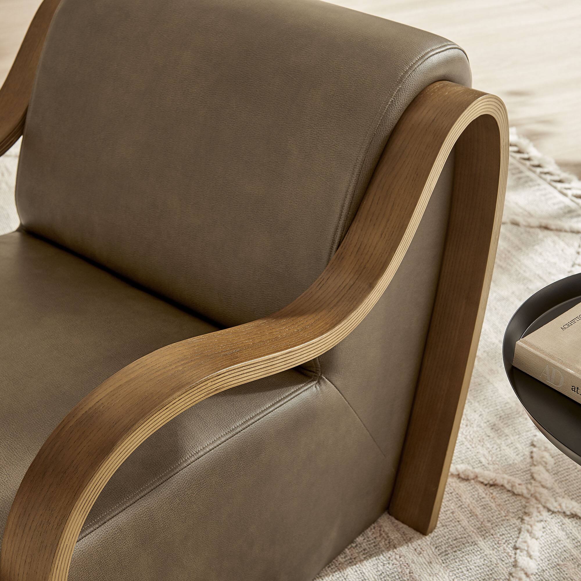 Alt View 1. Modway - Atrium Vegan Leather Accent Armchair by Modway - Mushroom.