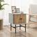 Alt View 11. Costway - Sliding Door Nightstand Mid-century Modern Storage End Table with Cabinet - Distressed White.