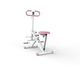 PexFix - Foldable Squat Machine for Glutes, Home Butt & Thigh Workout with Resistance Bands - Pink