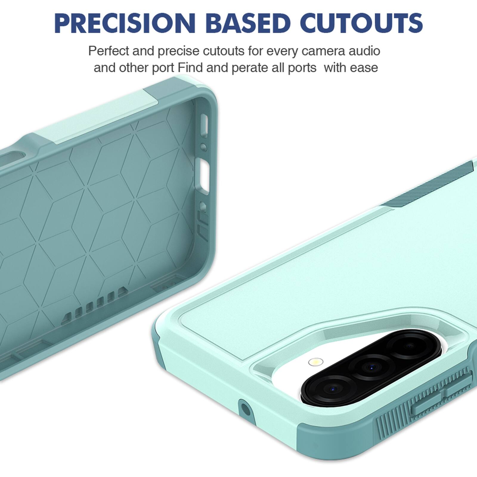 PRECISION BASED CUTOUTS  
Perfect and precise cutouts for every camera, audio, and other port. Find and operate all ports with ease.