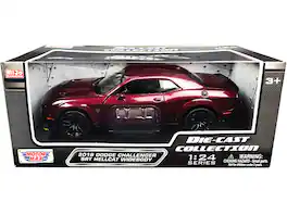 Motormax - 2018 Dodge Challenger SRT Hellcat Widebody "Die-Cast Collection" Series 1/24 - Burgundy Metallic