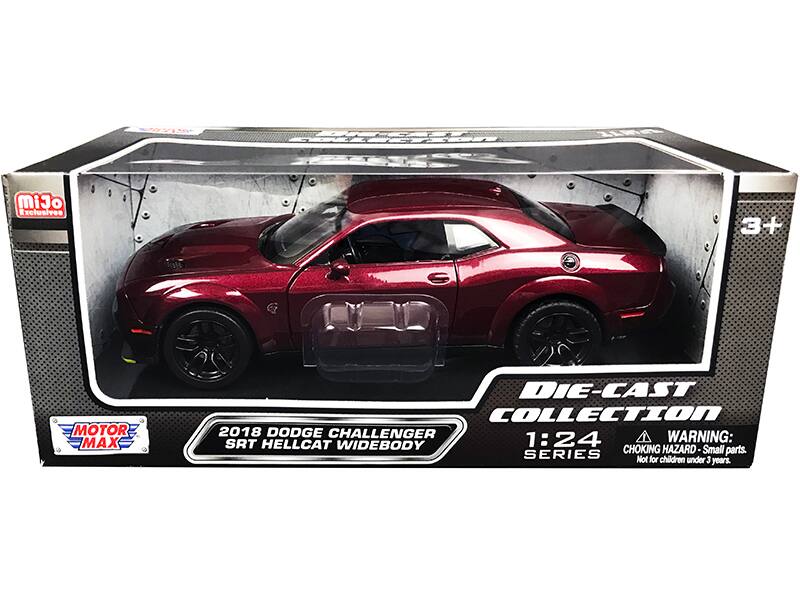 Motormax - 2018 Dodge Challenger SRT Hellcat Widebody "Die-Cast Collection" Series 1/24 - Burgundy Metallic