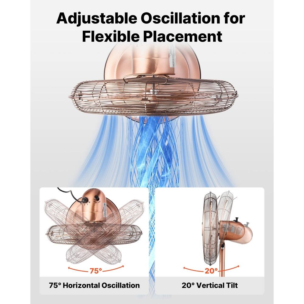 Adjustable Oscillation for Flexible Placement  
75° Horizontal Oscillation  
20° Vertical Tilt