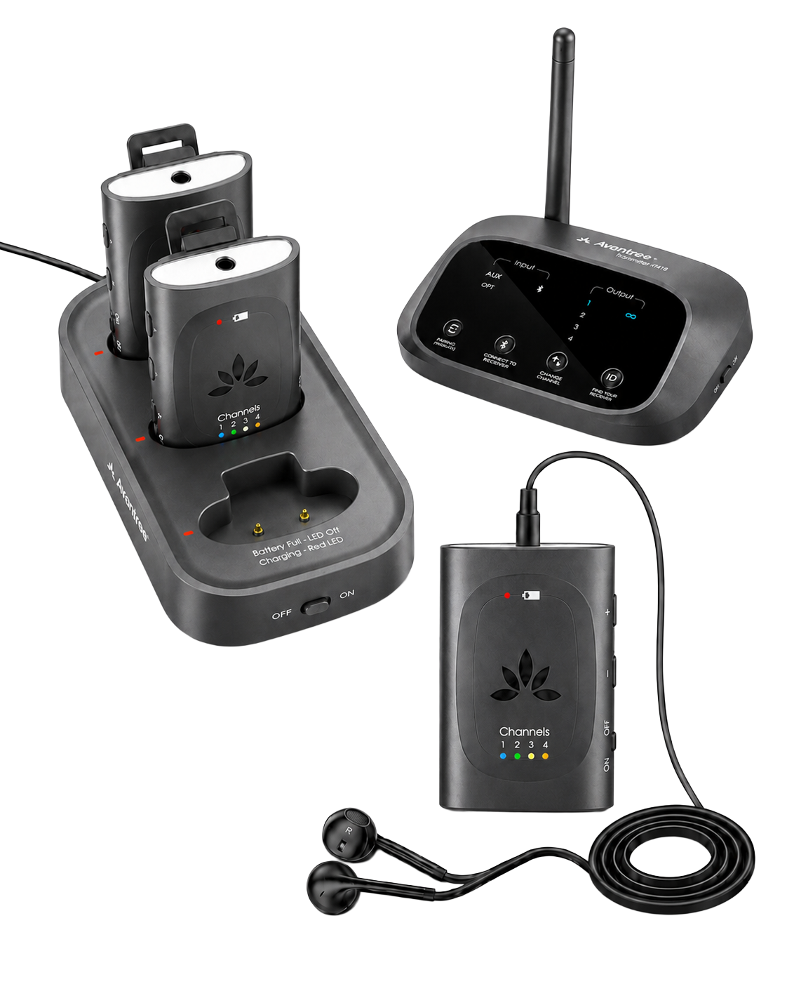 Avantree - Audiplex M3 - Multi-Channel Assistive Listening Devices for Schools & Churches - Black