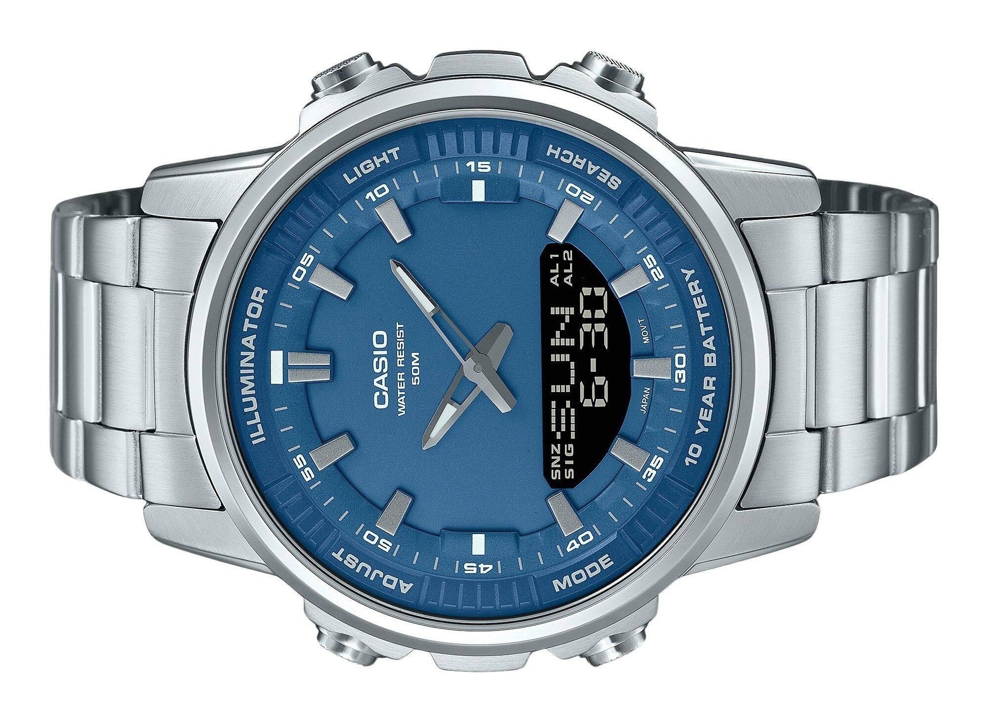 LIGHT  
ILLUMINATOR  
CASIO  
WATER RESIST 50M  
10 YEAR BATTERY  
JAPAN  
AL1 AL2  
SEARCH  
ADJUST  
MODE  
MOV'T  
SIG  
SNZ  
LIGHT  
10  
15  
20  
25  
30  
35  
40  
45  
50  
55  
60  
105  
110  
115  
120  
125  
130  
135  
140  
145  
150  
155  
160