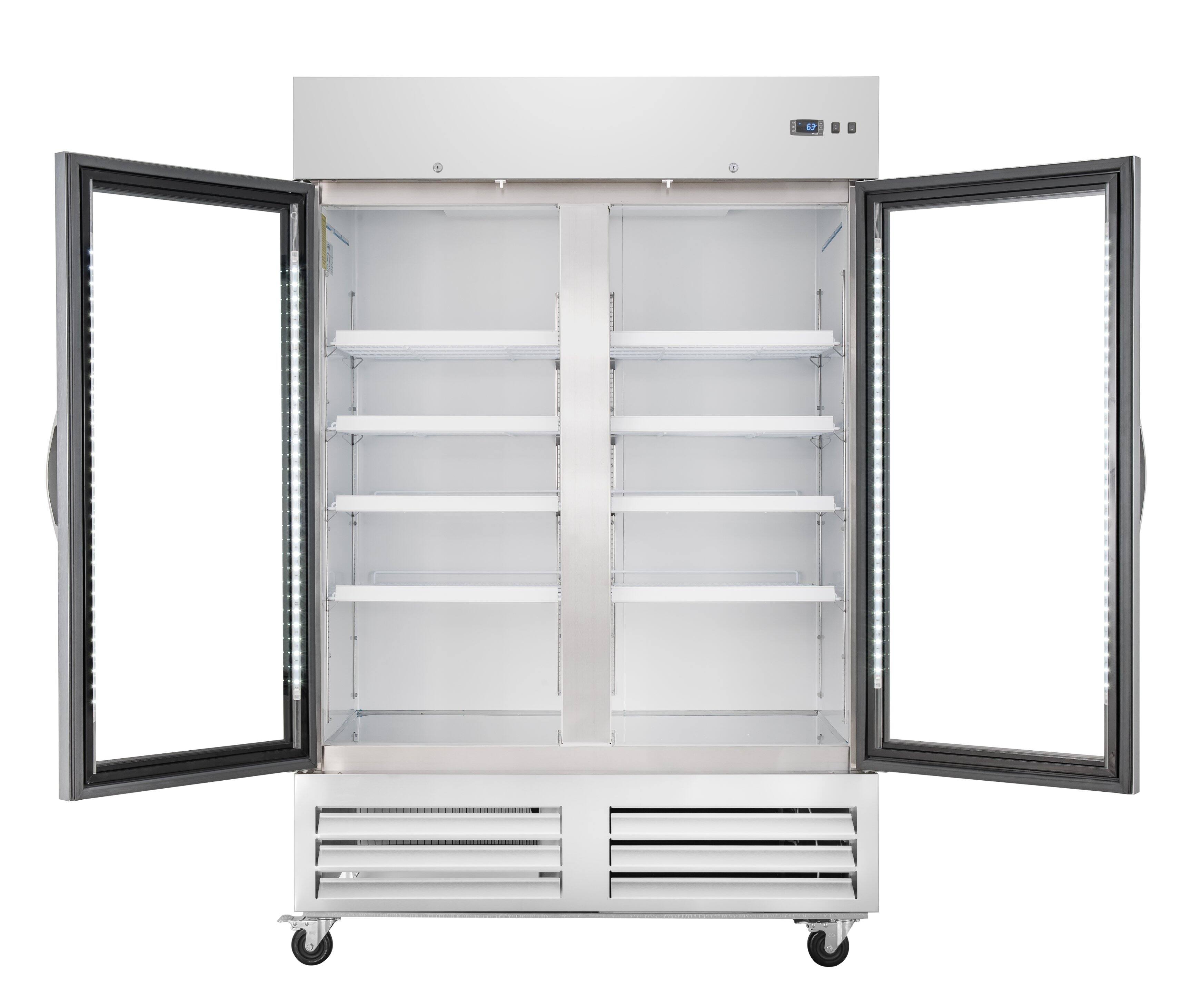 Alt View 3. Koolmore - 54 in. Commercial Two Glass Door Convertible Reach-In Refrigerator/Freezer with 49 Cu. Ft. Capacity in Stainless Steel, - Stainless steel.