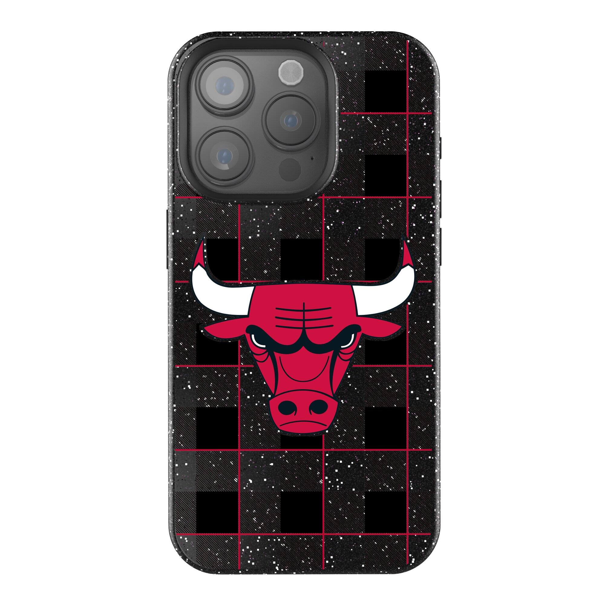 Keyscaper NBA Chicago Bulls Plaid Bling iPhone Case 15 Plus Black — free download