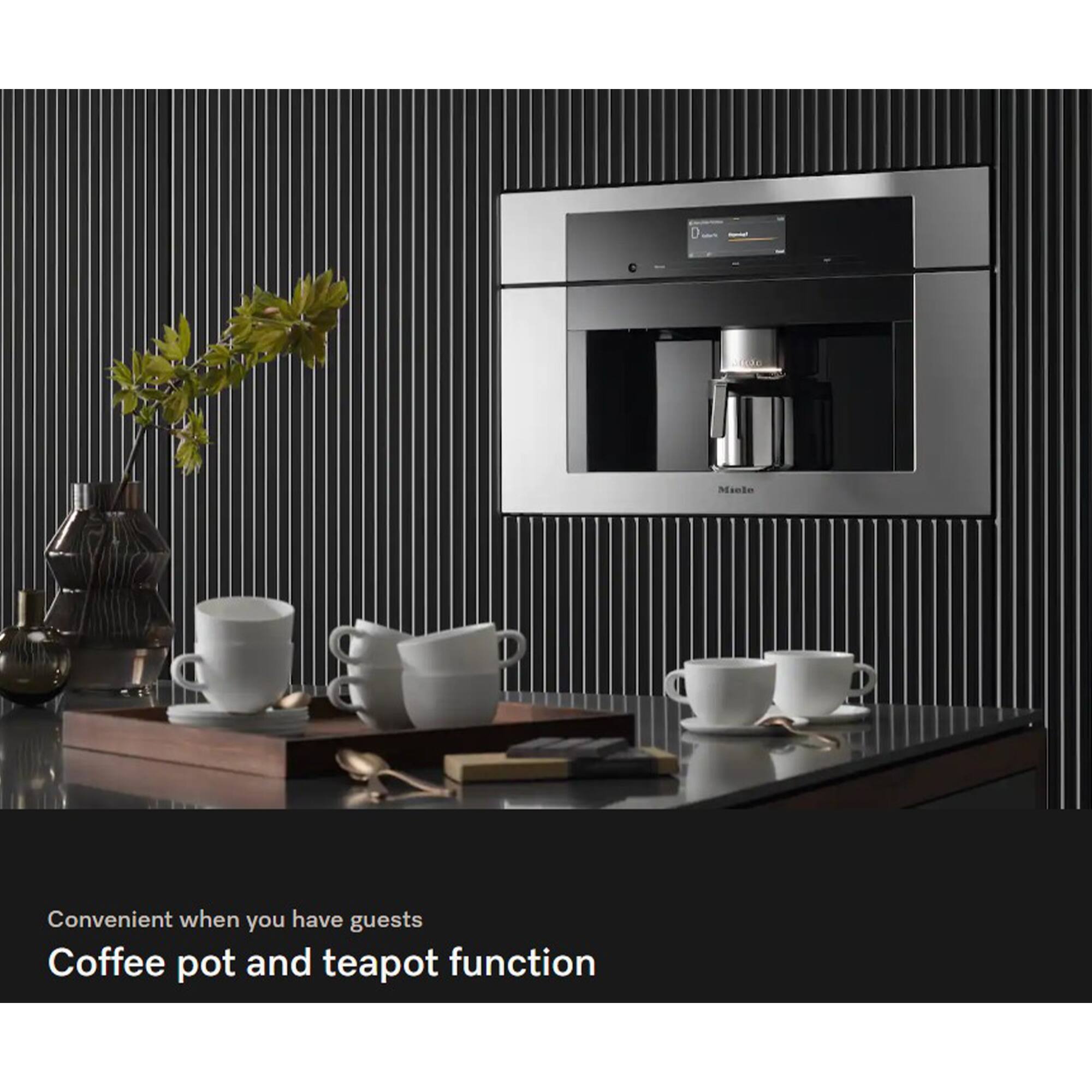 Convenient when you have guests  
Coffee pot and teapot function