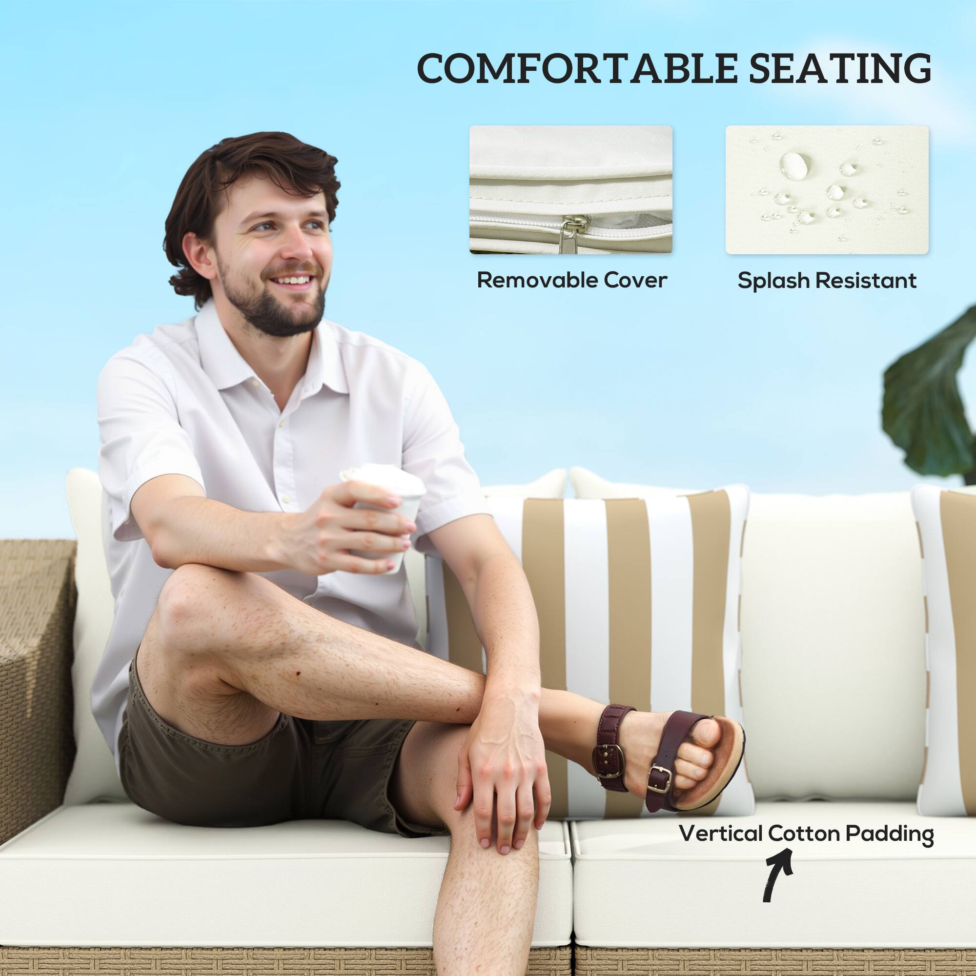 COMFORTABLE SEATING
Removable Cover
Splash Resistant
Vertical Cotton Padding