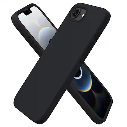 Front. Ornarto - ORNARTO Compatible with iPhone 16e Case 6.1", Liquid Silicone Shockproof Protective Cover - Black - Black.