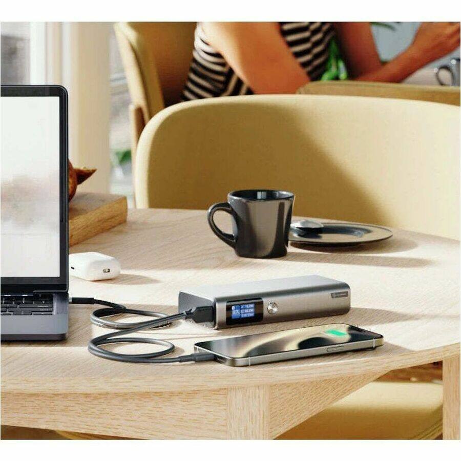 Alt View 2. Alogic - Alogic 20,000mAh power bank with 130W output, USB-C and USB-A ports fast charging laptops, smartphones, and tablets iPad.