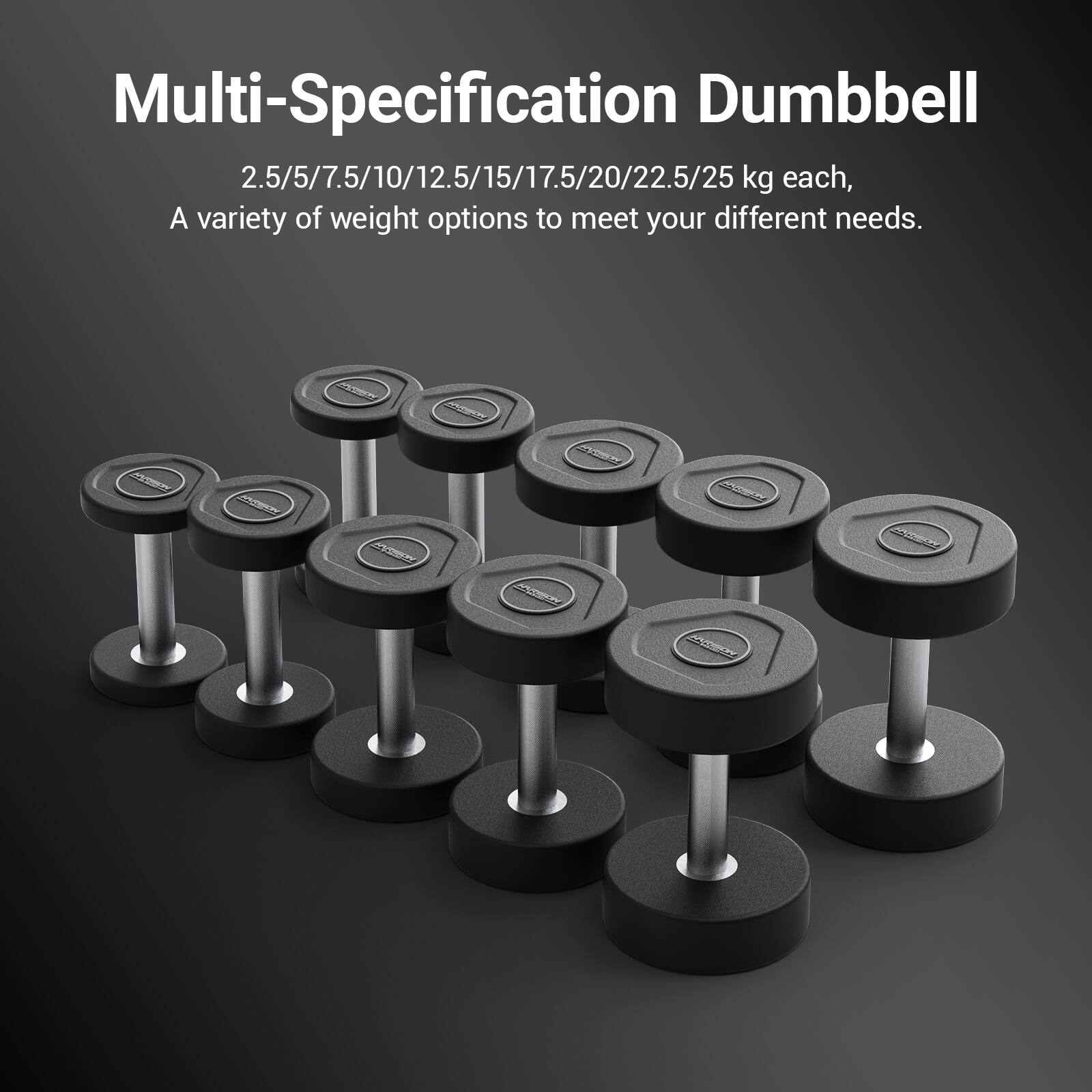 Multi-Specification Dumbbell 2.5/5/7.5/10/12.5/15/17.5/20/22.5/25 kg each, A variety of weight options to meet your different needs.