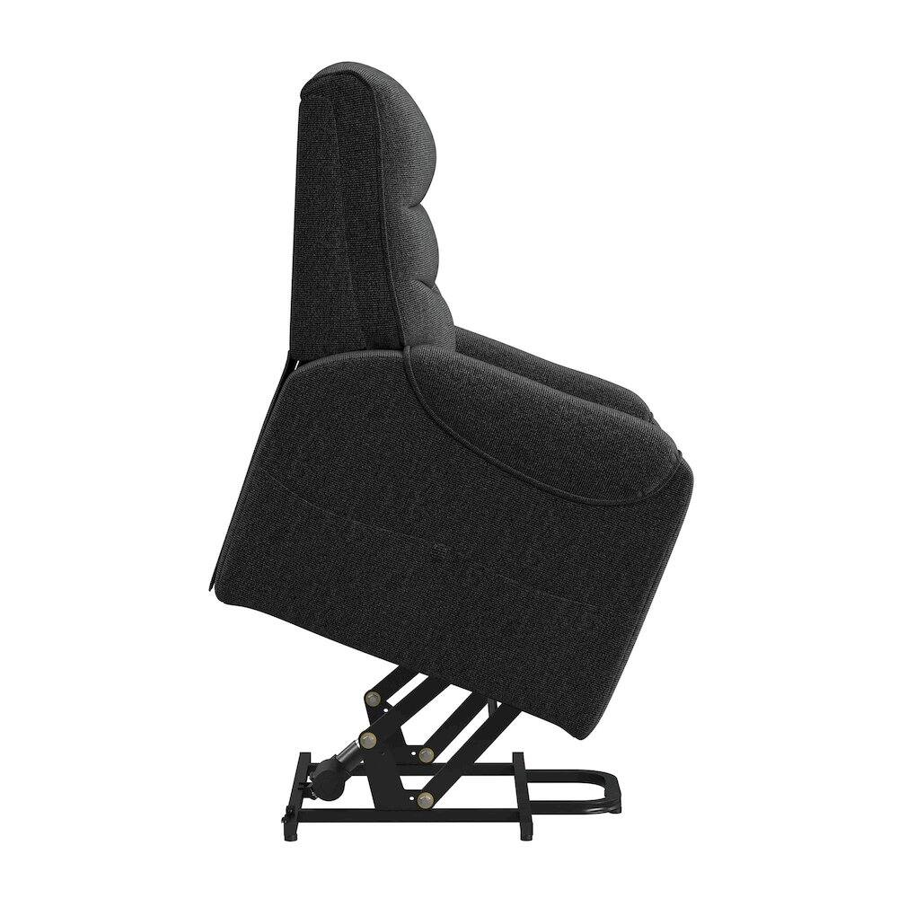 Back. Picket House Furnishings - Parker Power Lift Chair in Sahara Black - Black.