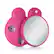 Front. Zadro - LED Lighted Compact Mirror with 10X Magnification and Suction Cups for Easy Mounting - Pink.