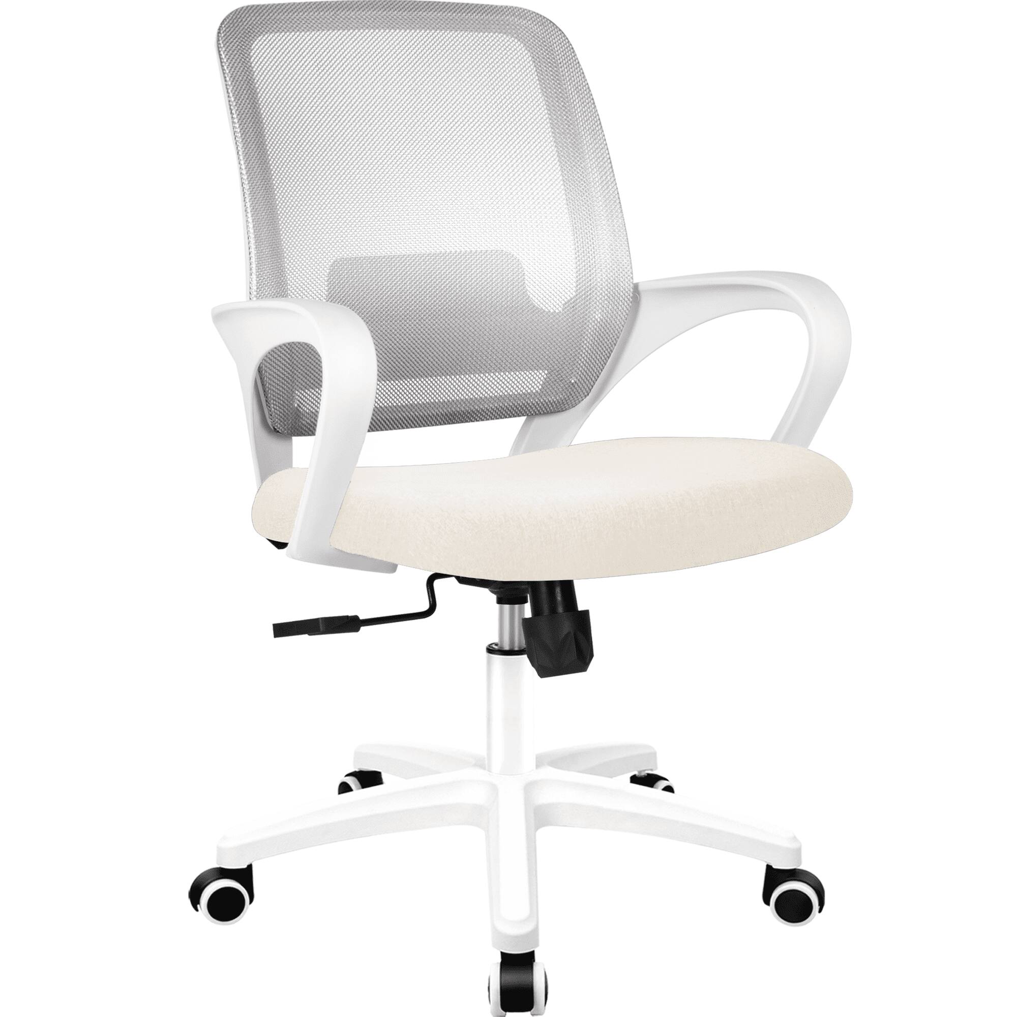 Alt View 2. Neo Chair - Office Desk Ergonomic Computer Mesh Chair with Lumbar Mid Back Support Rolling Wheels Comfy Task Vanity Chair for Home - Ivory.