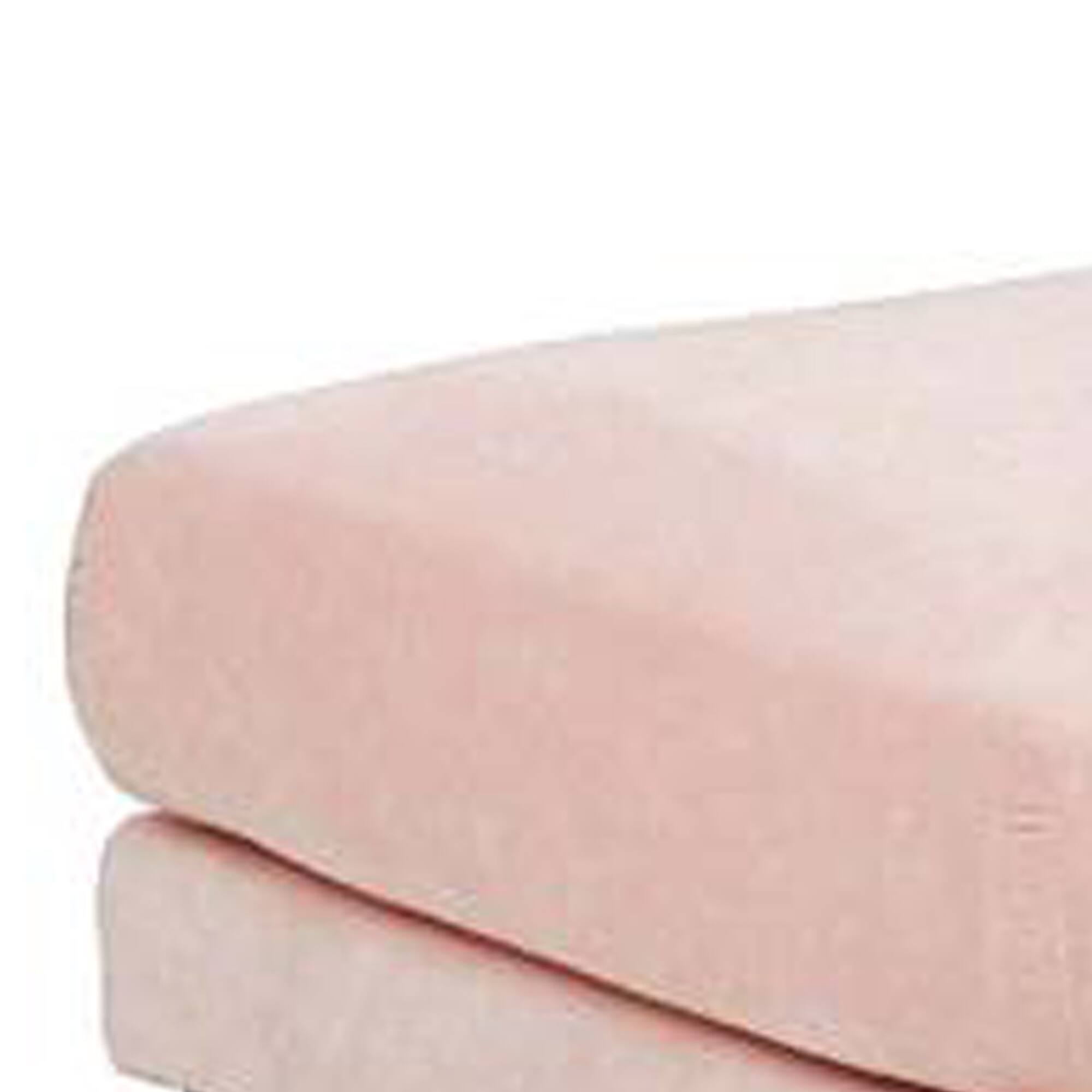 Alt View 1. Manhattan Lane - Rio 32 Inch Modular Ottoman, Box Cushion Seat, Wood Legs - Blush Pink.