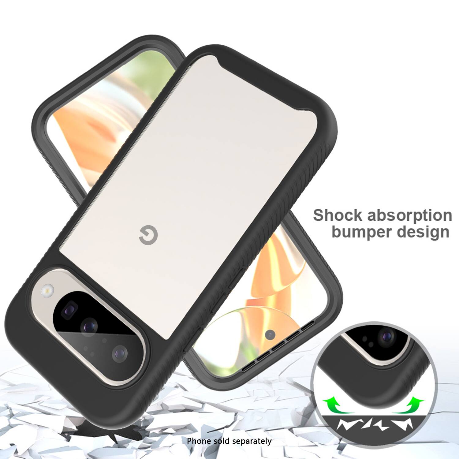 Shock absorption bumper design

Phone sold separately