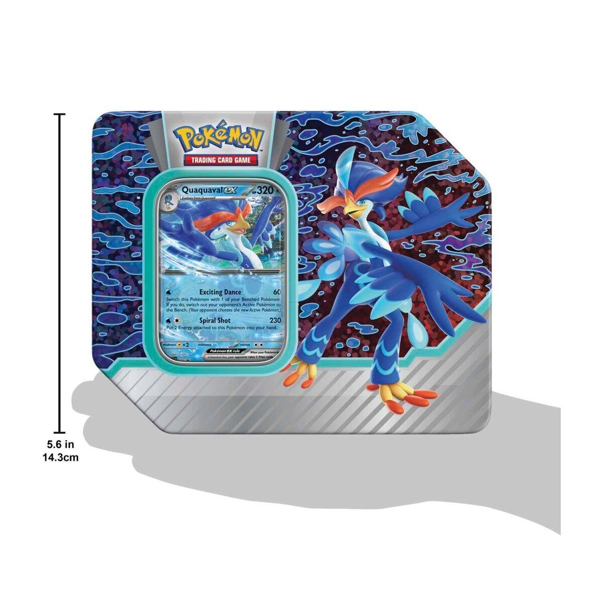 Pokémon Trading Card Game  
Quaquaval EX  
320  
Exciting Dance  
GC  
Spiral Shot  
230  
5.6 in  
14.3 cm