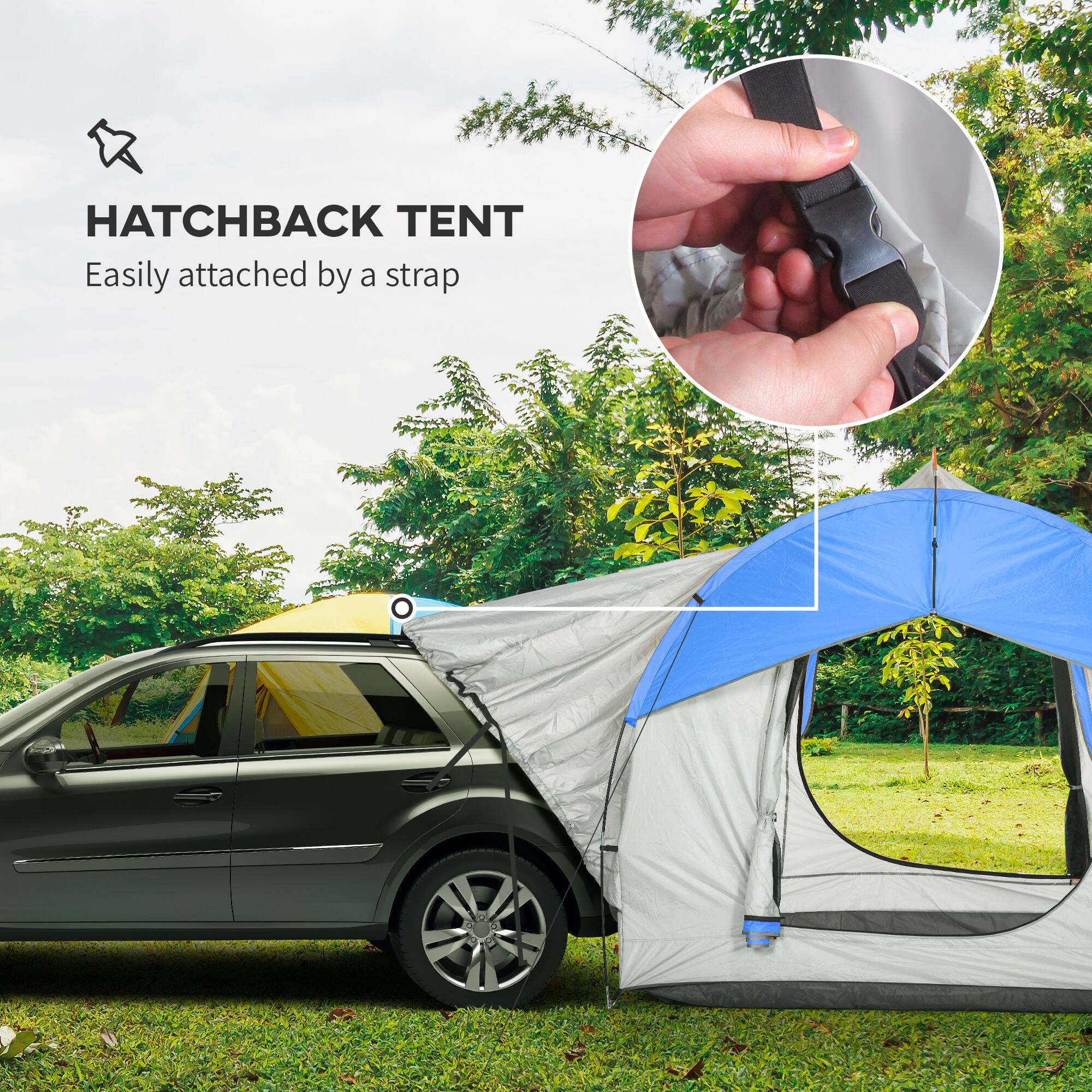 HATCHBACK TENT
Easily attached by a strap