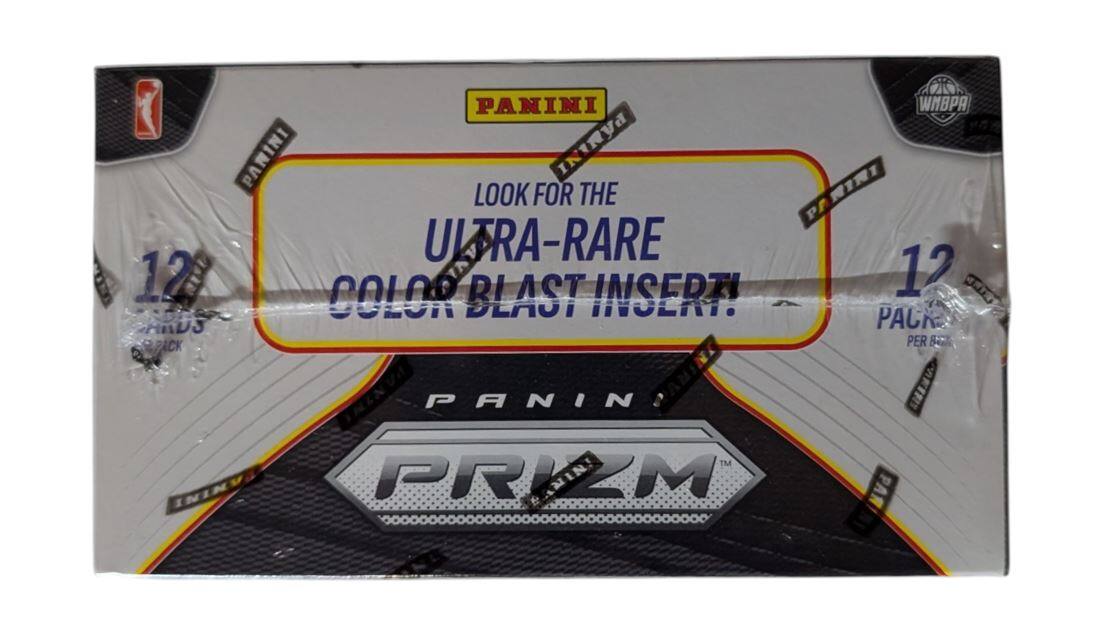 PANINI WNBPA  
PANINI INIRYA  
LOOK FOR THE ULTRA-RARE 12 COLOR BLAST INSERT!  
12 PACKS PER BOX  
PANINI PRIZM
