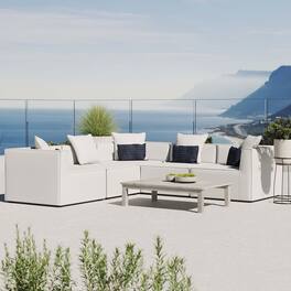 Saybrook 5-Piece Outdoor Patio Upholstered Sectional Sofa by Modway - White