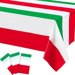 Dapper Styles - Italian Flag Rectangular Tablecloth Decorations Plastic And Design Table Cover For Party Family Gathering K - Default