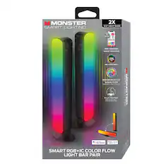 MONSTER SMART LIGHTING
2X 9.5" LIGHT BARS
- APP CONTROL
- VOICE CONTROL
- PC CONTROL
- SOUND REACTIVE
- MULTI-POSITION
- VERTICAL MOUNTING
SMART RGB+IC COLOR FLOW LIGHT BAR PAIR
- WORKS WITH:
- Hey Google
- Alexa
- FEATURES:
- Wi-Fi
- Razer Chroma RGB
- Multiple Colors
- Color Flow
- Vertical Mounting
MONSTER