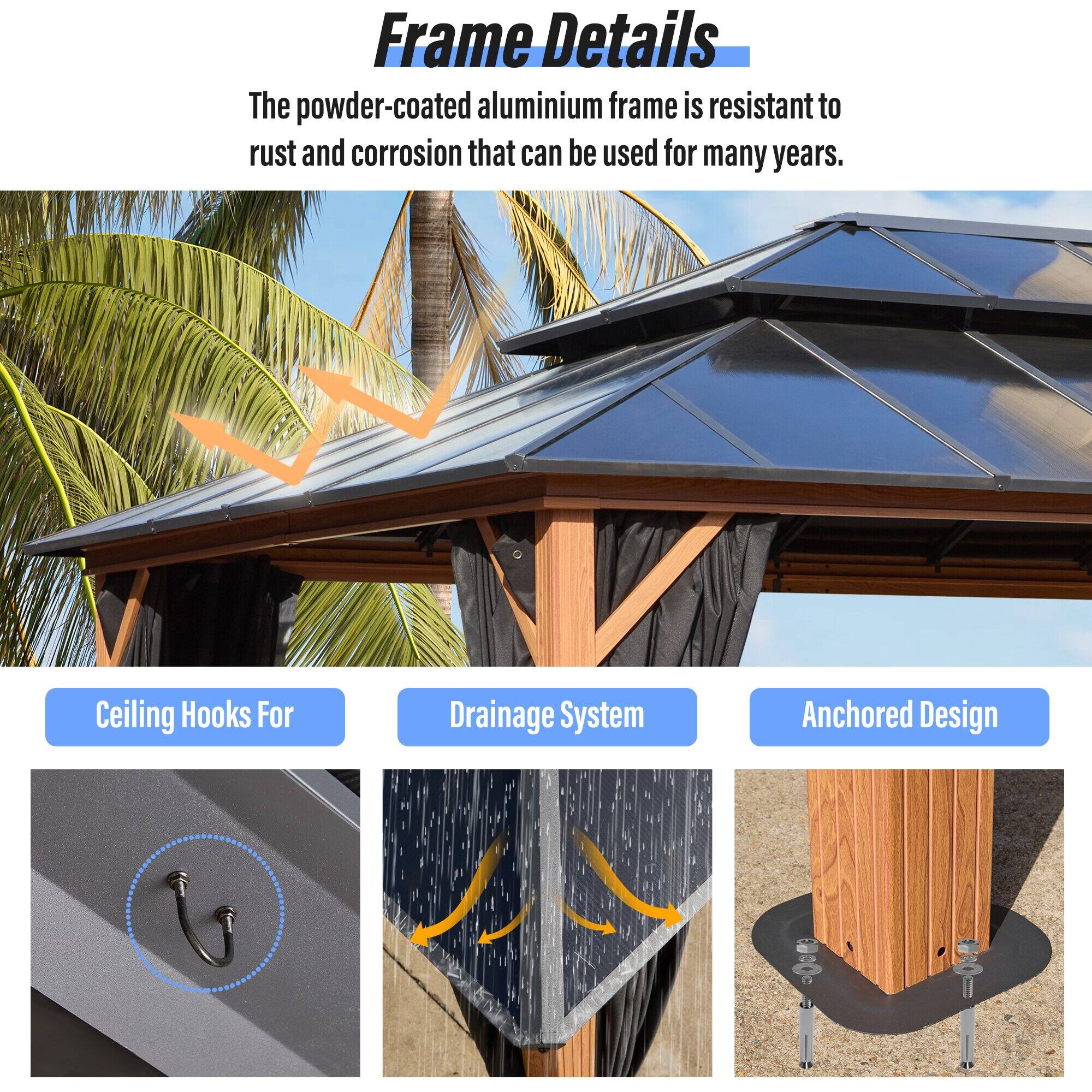 Frame Details

Ceiling Hooks For
Drainage System
Anchored Design