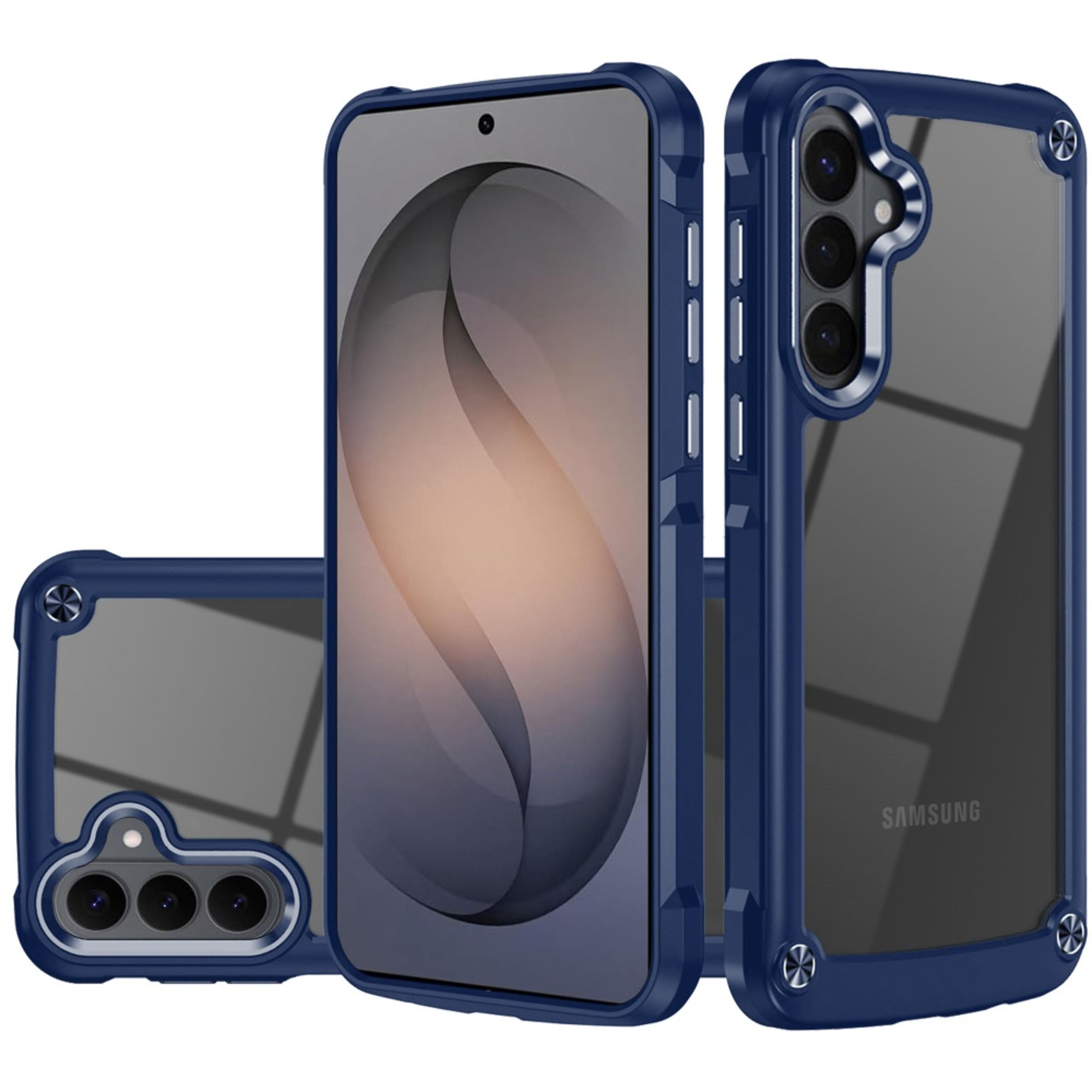 Kitcheniva - Metal Buttons Raised Camera Lip Plus Tempered Glass For Samsung S26 Plus Case - Blue