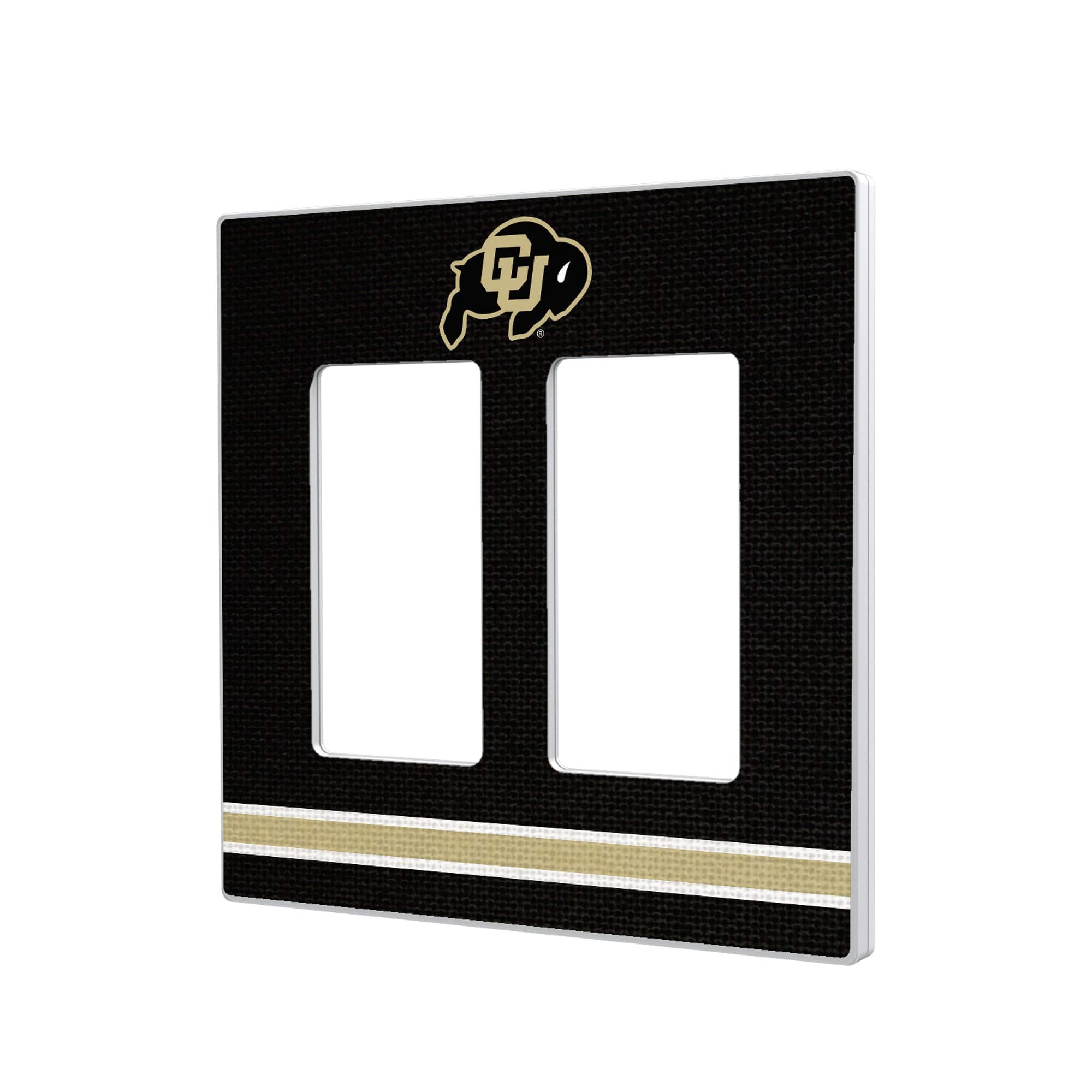 Keyscaper - Colorado Buffaloes Stripe Design Double Rocker Light Switch Plate - Multicolor