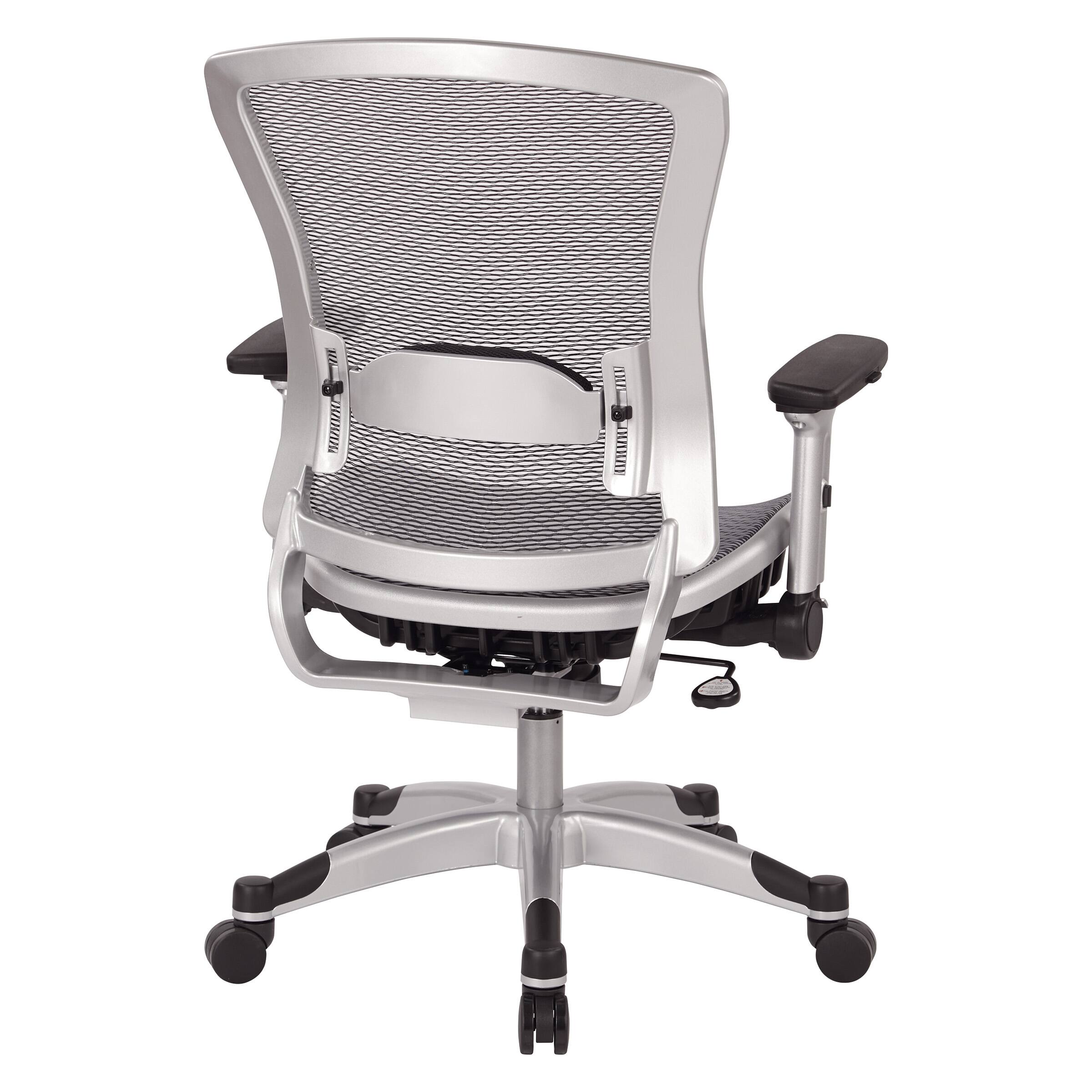 Back. Office Star Products - Exec Breathable Mesh Back Chair - Platinum.