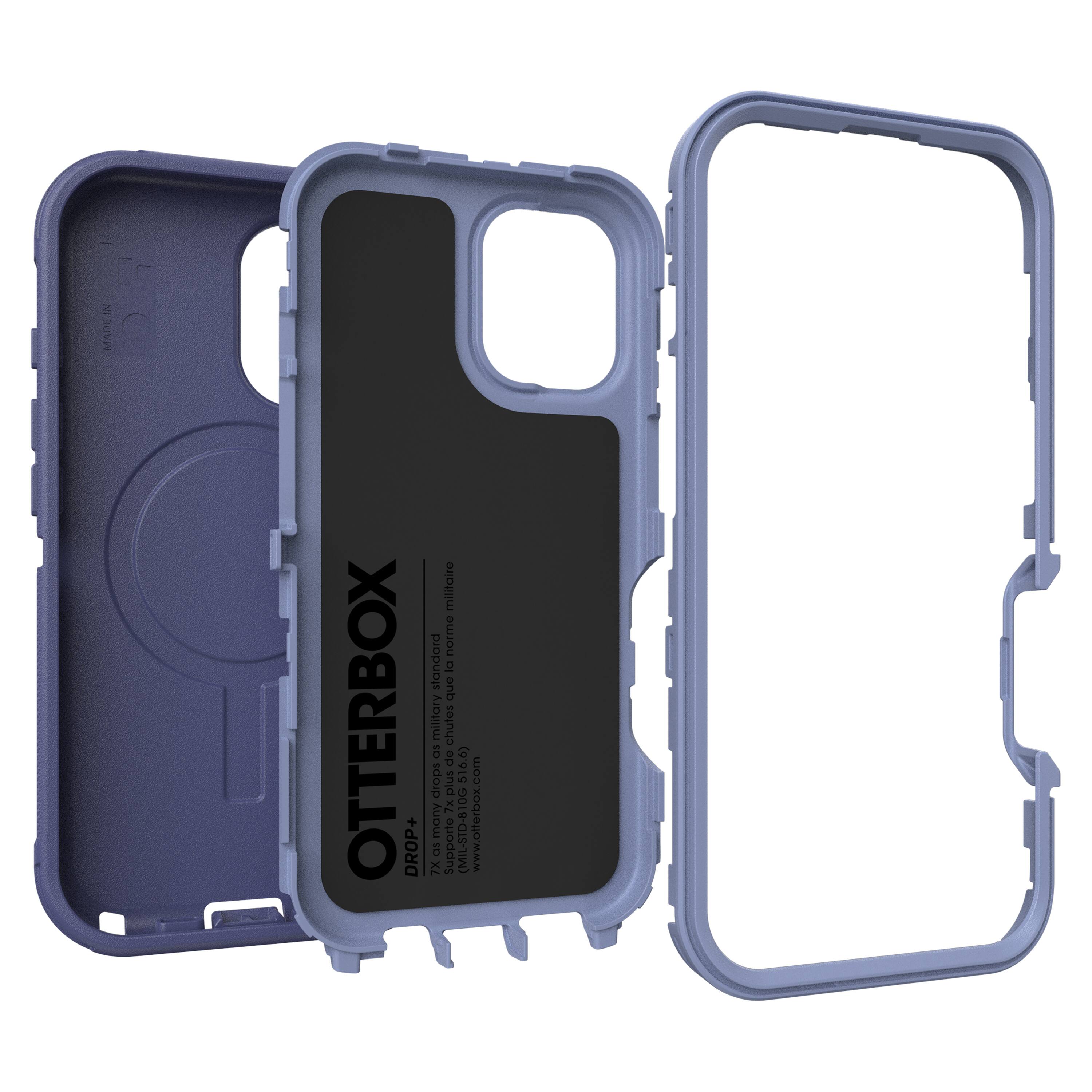 The text on the image reads: "Made by Otterbox. Drop+ protection for your iPhone 7 Plus and iPhone 7. Many drops plus DC resistance. Supports most standard and military-grade cases."
