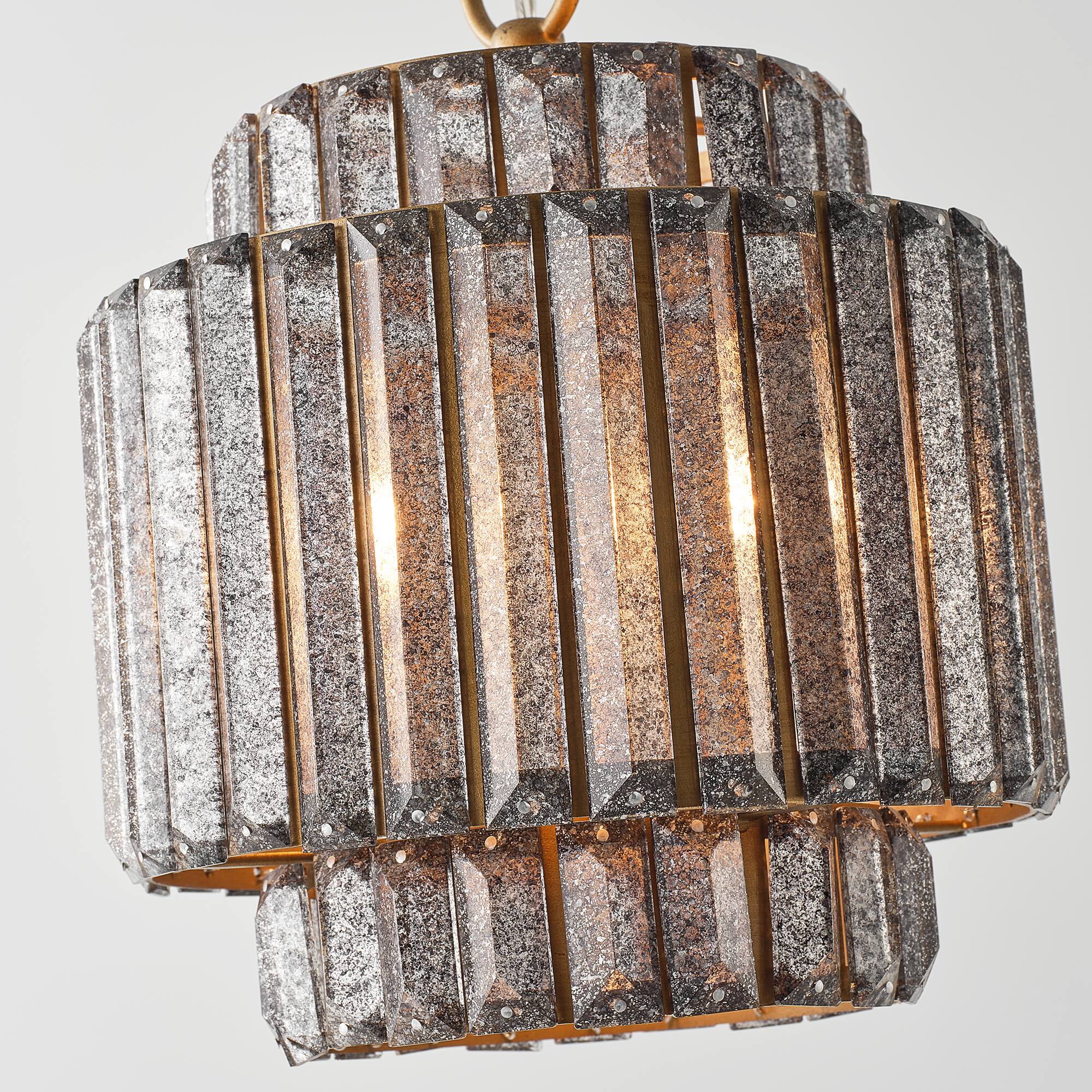 Alt View 4. Vaczon - 1-Light 9.8-Inch Crystal Mini Modern Hanging Pendant Light Ceiling Fixture with Adjustable Chain for Kitchen Island - Gold.