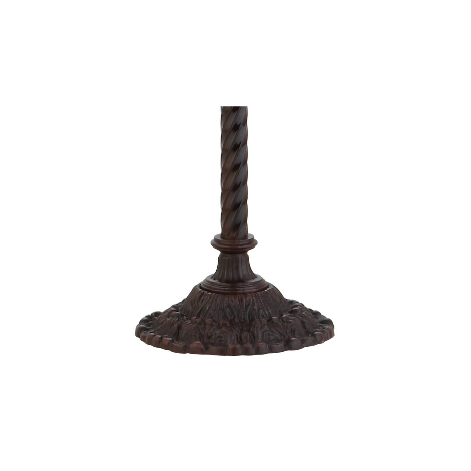 Alt View 3. Jonathan Y - White Tiffany-Style 70" Torchiere LED Floor Lamp, Bronze - Bronze.